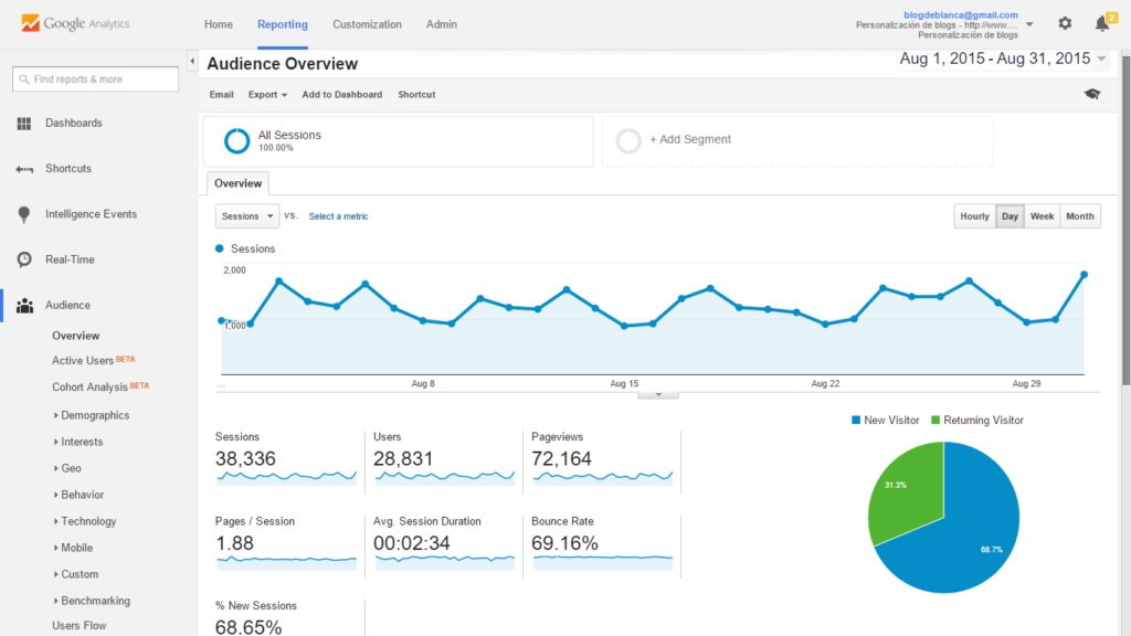 Google Analytics analytics report