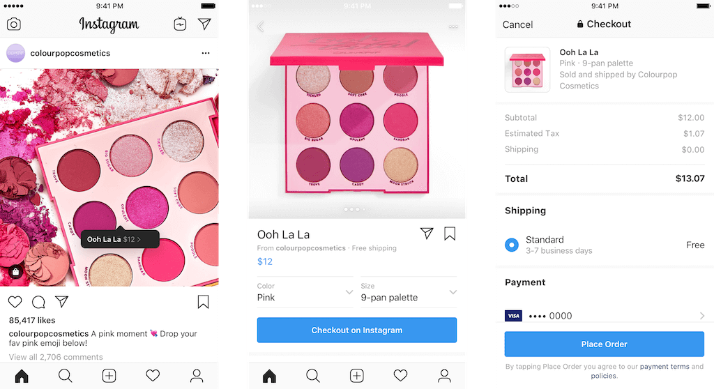 instagram checkout